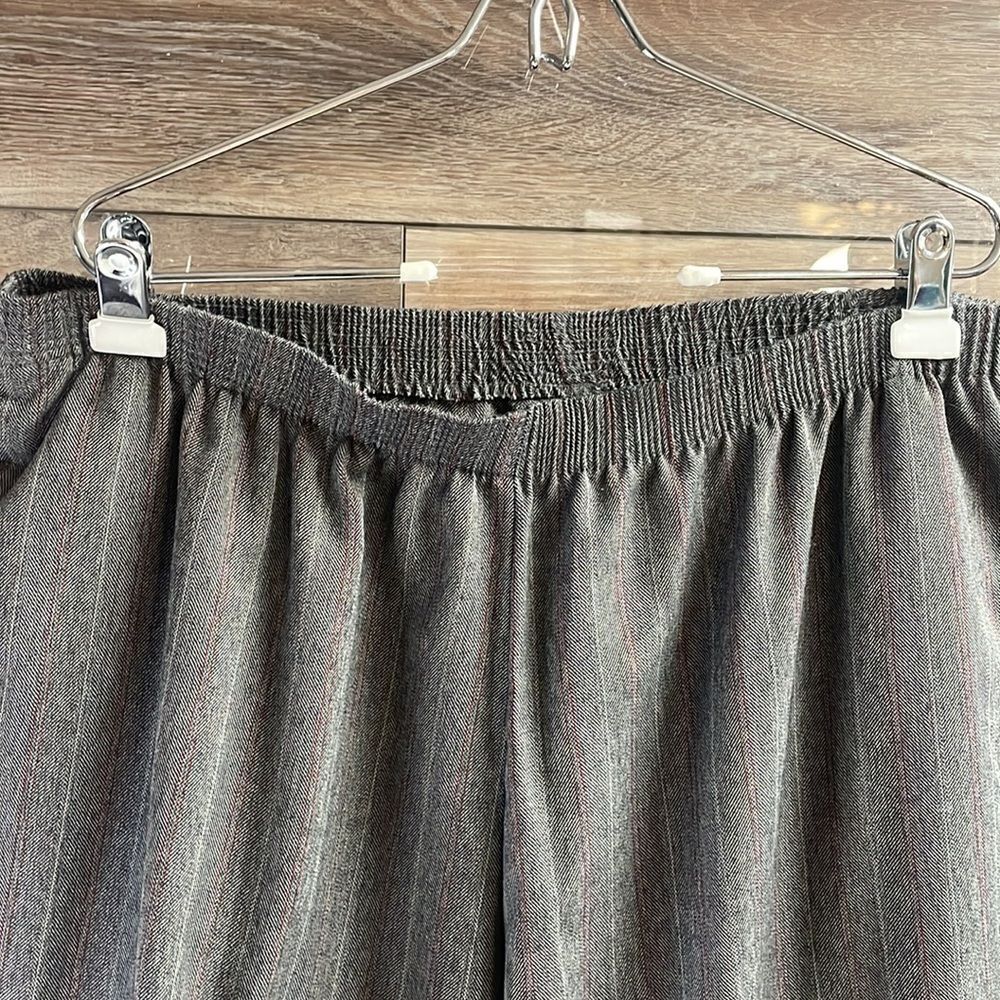 Allison Daley Gray Black Red Pinstriped Dress Pants Elastic Waist  22W Vintage - Picture 10 of 10